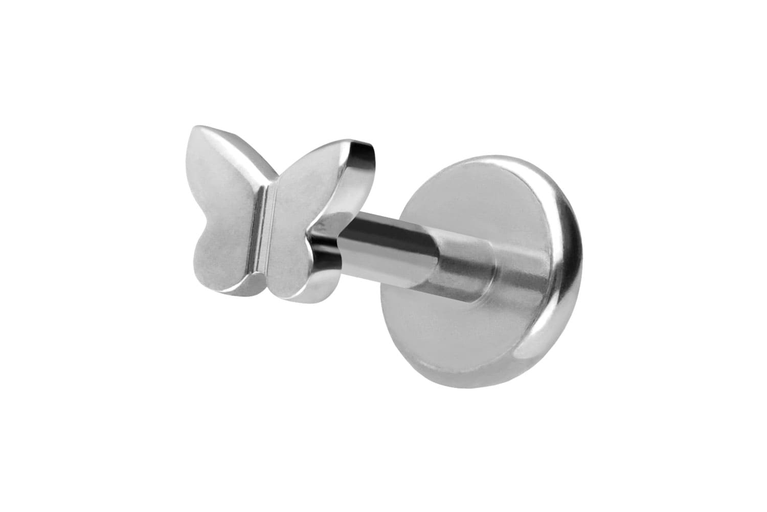 Titan Labret Piercing mit Push Fit SCHMETTERLING